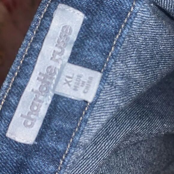 A-line Dark Wash Denim Mini Skirt XLarge - Picture 2 of 2